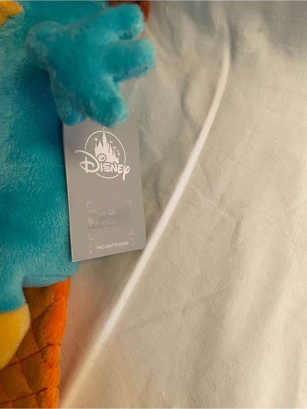 NWT Vintage Disney Plush Perry Platypus in Teal with Yellow and Orange Accents - Picture 4 of 12